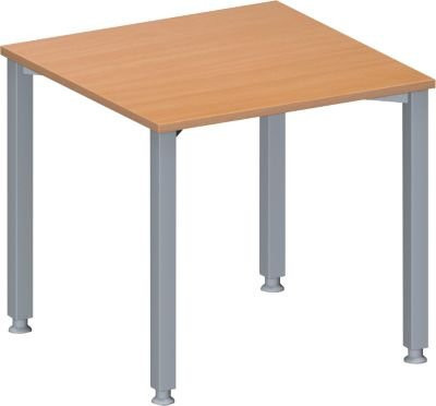 Schäfer Shop Genius Konferenztisch MODENA FLEX, quadratisch, Buche/weißaluminium, B: 80 cm, T: 80 cm, H: 72-84 cm - Bild 1