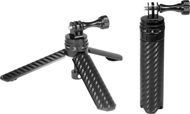 FEICHAO Stativ-Kugelkopf mit Ein-Klick-Schnellöffnung und Magnetgriff, Einbeinstativ mit 1/4-Zoll-Schraube für GoPro, Insta360, DSLR, LED und Smartphone, Farbe: Schwarz - Bild 1