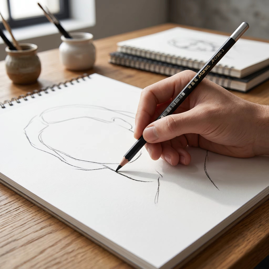 Marie's 4er-Set Holzkohle-Graphitstifte in Schwarz für Zeichnen, Skizzieren und Schattieren - Bild 4