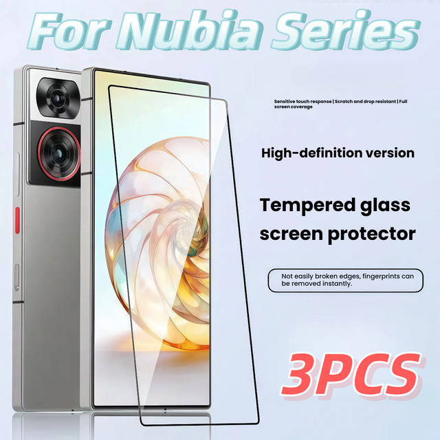 3er-Pack HD-Displayschutzfolie aus gehärtetem Glas für die ZTE Nubia Ultra-Serie Z50 Z60 Z70 Z70S in Transparent - Bild 1