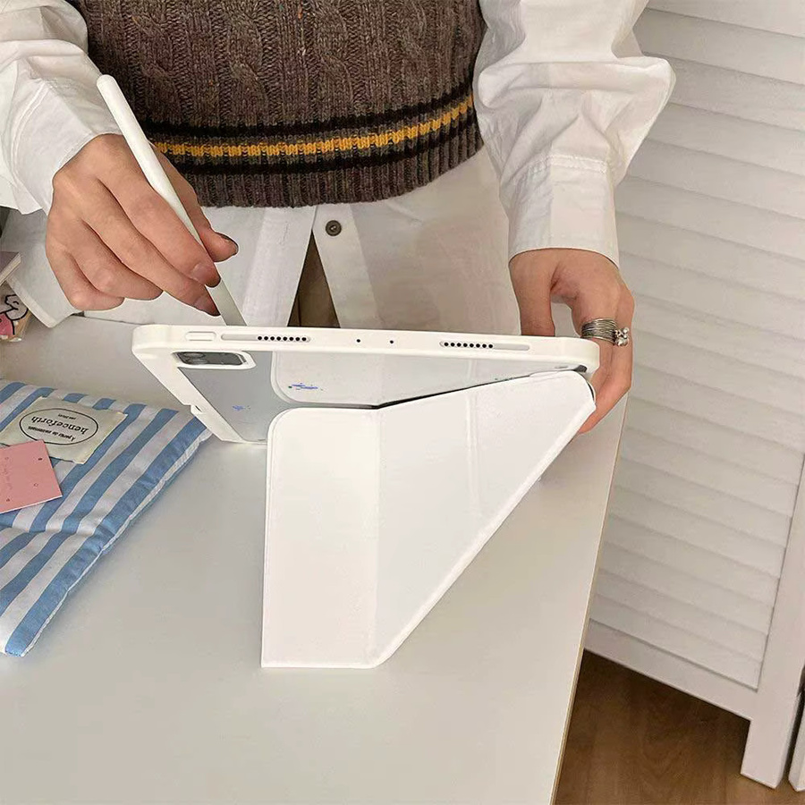 Magnetische iPad Schutzhülle mit Blumenmuster in Weiß für iPad Mini 7 6, iPad Pro 11 12,9 13, iPad Air 11 13 und iPad 10th Generation - Bild 5