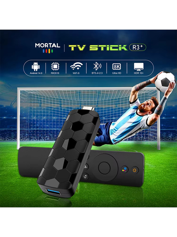 Ilebygo Smart TV Stick R3+ Android 14 Home Media Player mit 8K Unterstützung, Bluetooth 5.4 und Wifi6, inklusive Sprachfernbedienung - Bild 6