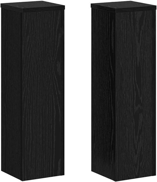 vidaXL Pflanzenständer 2er Set in Schwarz mit Eichen-Optik für Innen und Außen B/T/H: 17 x 17 x 60 cm - Bild 1