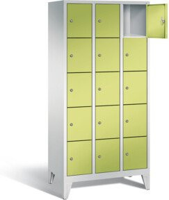 C+P Garderobenschrank Classic aus Stahl mit Soft-Close-Türen, Front Viridingrün und Korpus Lichtgrau, H x B x T: 185 x 90 x 50 cm - Bild 1