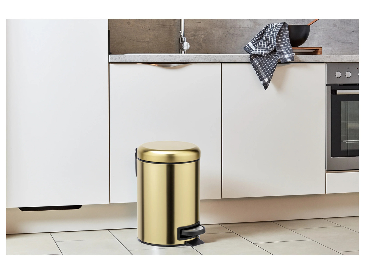 WENKO Kosmetik Treteimer Leman in Gold mit 3l Fassungsvermögen - Bild 3