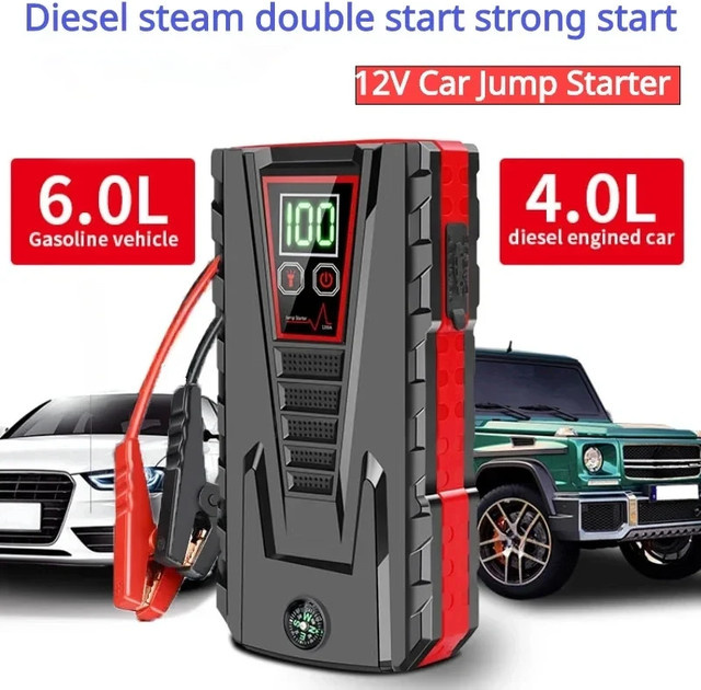 Avehrit Auto-Starthilfe 12V Tragbarer Batterie-Booster mit 5000A Spitzenleistung und LED-Licht, Powerbank als Notfall-Starter für Benzin- und Dieselfahrzeuge - Bild 1