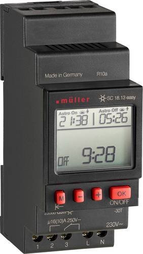 Müller SC 18.13 easy digitale Hutschienen-Zeitschaltuhr 230V/AC 4000W in Schwarz - Bild 1