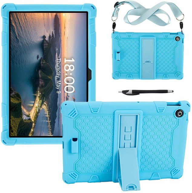 Sturzfestes Silikon Tablet Cover für Lenovo Tab 10.1 K10 2 K10C mit Ständer Funktion in Blau - Bild 1