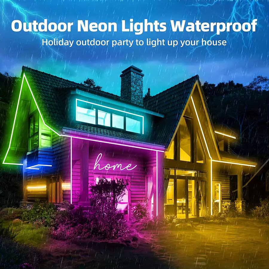 ZELT LED Neon-Flex RGB Lichtstreifen mit Bluetooth App-Steuerung und Musik-Synchronisation, wasserdichter flexibler Silikon Lichtstreifen in Multicolour, 24V - Bild 5