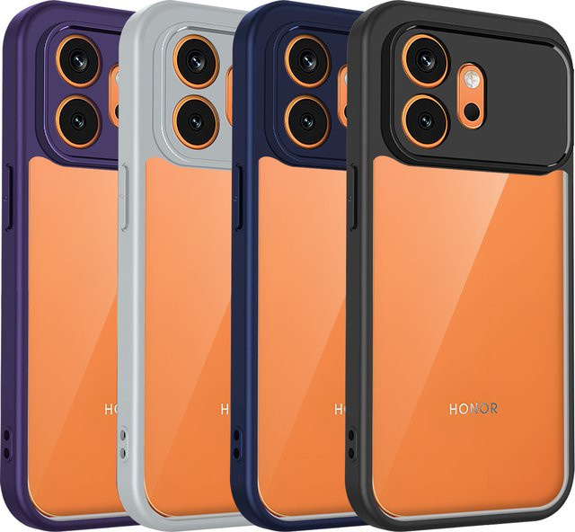 Stoßfeste Silikon-Handyhülle für Honor 600 5G VKJ-NX9 in Transparent und Schwarz mit Luftpolster-Schutz und matter Rückseite - Bild 1