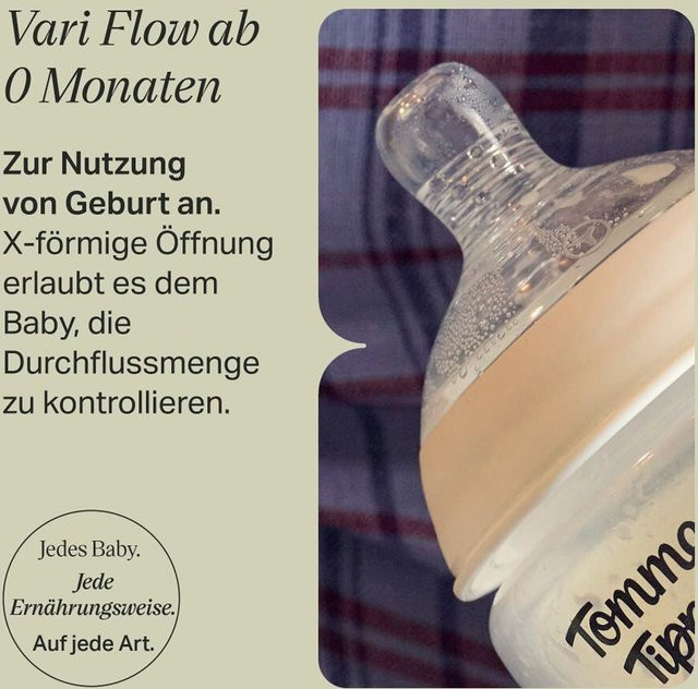 Tommee Tippee 2er-Pack variable Trinksauger aus Silikon, bpa-frei und mit Anti-Kolik-Ventil, transparent - Bild 1