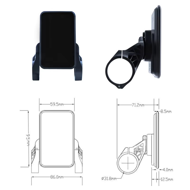 YOLIN YL81F LCD Display für E-Bikes und elektrische Roller, 36V-52V, Schwarz - Bild 3