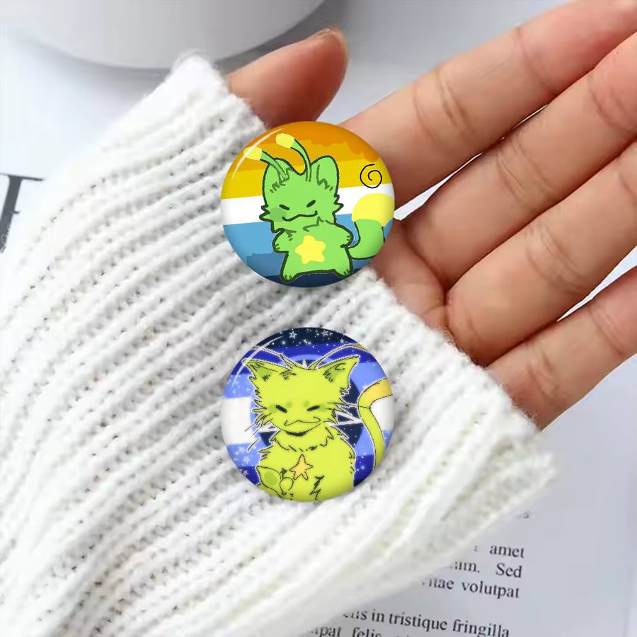 Anstecknadel Regretevator Gnarpy Süße Katze Anime, Weißblech, Bunt - Bild 3