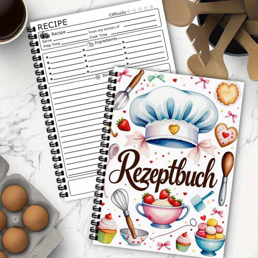Multifunktionales A5 Spiral-Rezeptbuch für Erwachsene, personalisierter Dessert-Rezeptplaner mit linierten Seiten, Softcover, Mehrfarbig - Bild 4