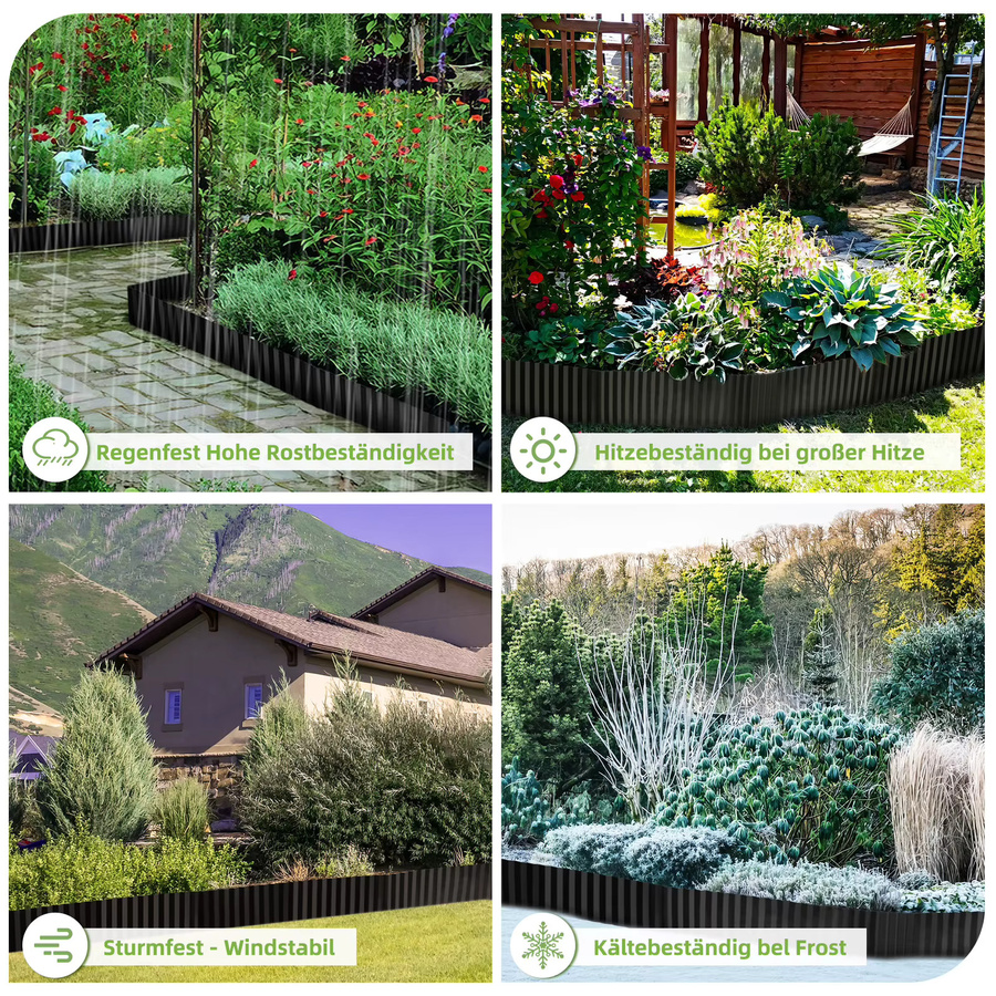 10m Wellblech-Gartenrand aus verzinktem Stahl in Grau für Rasenkanten und Blumenbeete - Bild 7