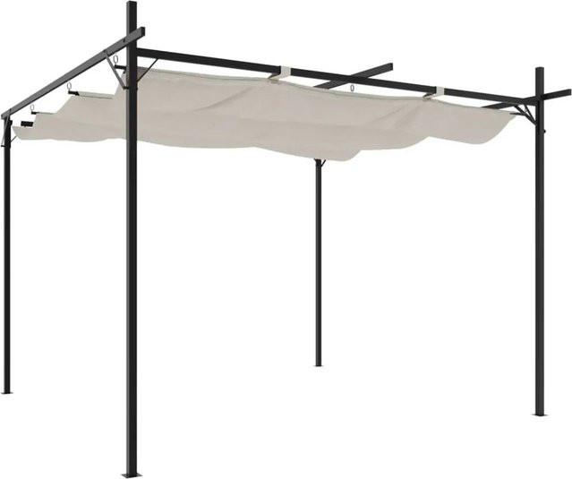 DELUKE Terrassenüberdachung OLIMP mit Schiebedach in Creme, Gartenpergola aus Aluminium und Stahl, B/T/H: 295 x 292 x 230 cm - Bild 1