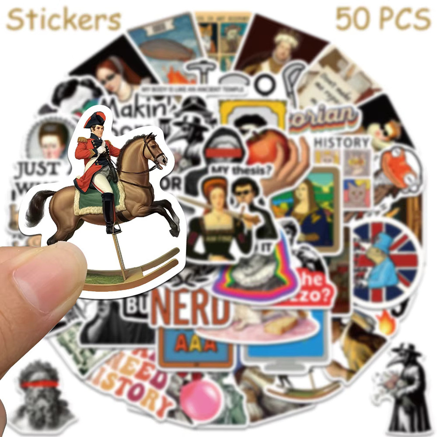 50 Stück lustige Cartoon Aufkleber in Multicolour für Laptop, Telefon und Skateboard, wasserdichte DIY Sticker für Studenten - Bild 2