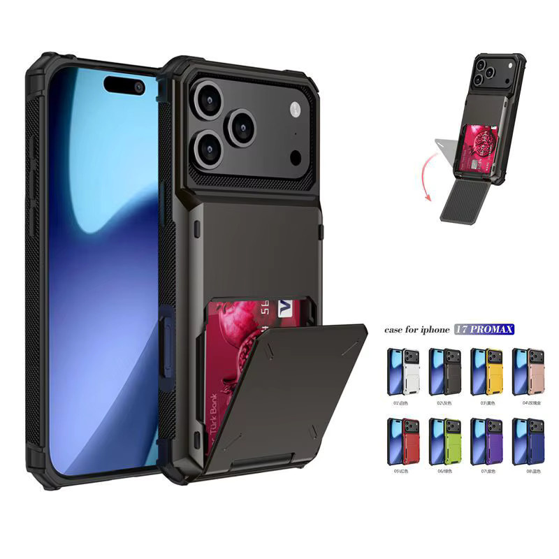 szHAIyu Brieftasche Handyhülle mit Kartensteckplatz und hartem PC-Schutz für iPhone 11 bis iPhone 17 Pro Max in Schwarz oder Blau - Bild 2