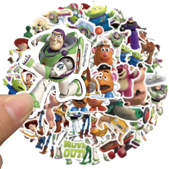 50 Stück Disney Toy Story 3D Aufkleber mit Buzz Lightyear und Alien Motiven in Multicolour für Kinder, Laptop und Gepäck - Bild 1