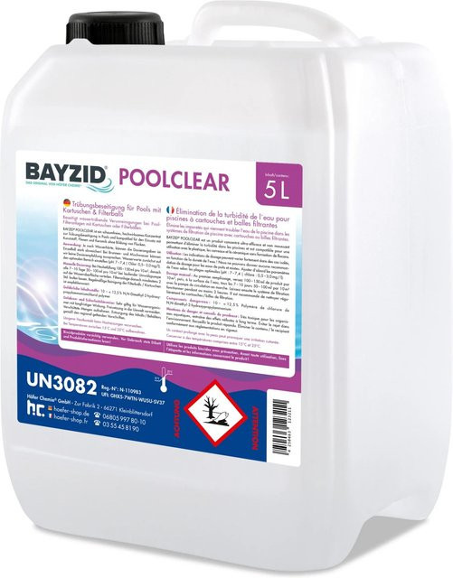 Höfer Chemie Bayzid Poolclear Trübungsbeseitigung für Pool-Filter mit Kartuschen und Filterballs, 2 x 5 l - Bild 1