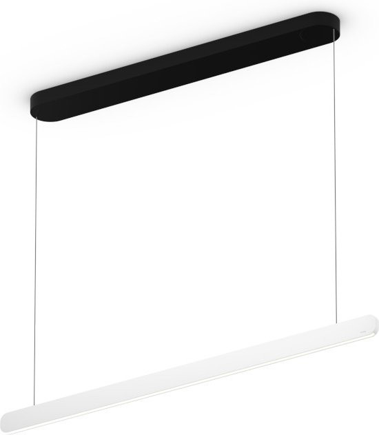 Occhio Mito linear volo 100 up LED-Pendelleuchte in Schwarz matt mit weißem Kopf, höhenverstellbar von 65 bis 165 cm, mit Occhio air Modul und x-tra warm LED (2200K - 3500K) - Bild 1