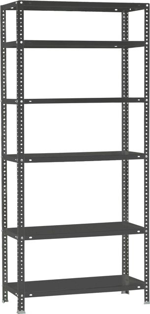 PROREGAL Schraubregal Panda Tall in Anthrazit mit 6 verstellbaren Fachböden, H x B x T: 200 x 80 x 50 cm - Bild 1