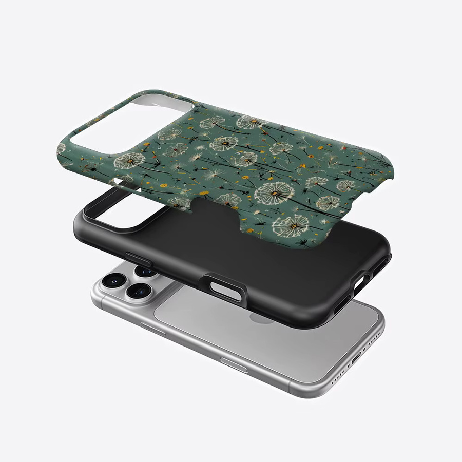 Potdemiel Handyhülle Teal Dandelion Breeze für iPhone 17 16 15 14 13 Pro Max Plus, robuste doppelschichtige magnetische Hülle in Petrol - Bild 2