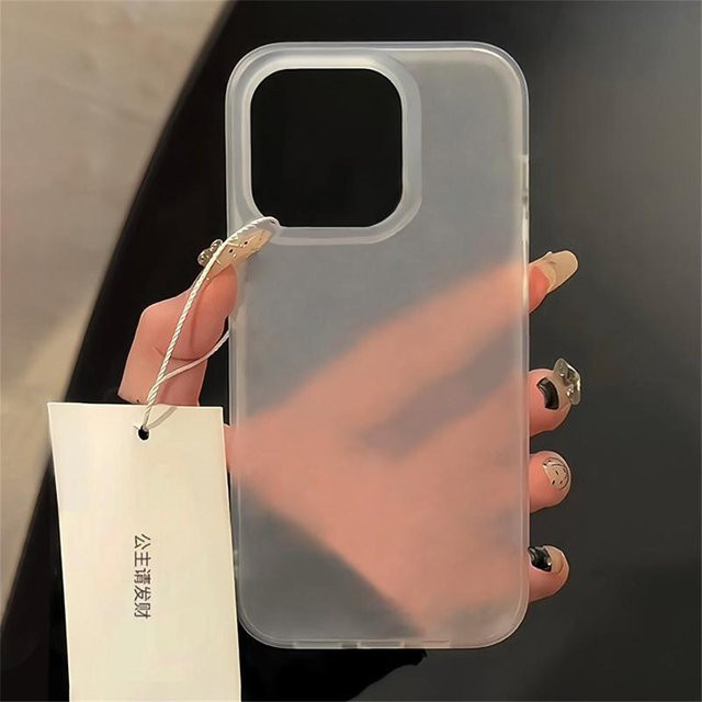 Transparente mattierte Silikon Handyhülle mit MagSafe für Apple iPhone 11 bis 17 Pro Max, stoßfeste Schutzhülle in Transparent und Weiß - Bild 1