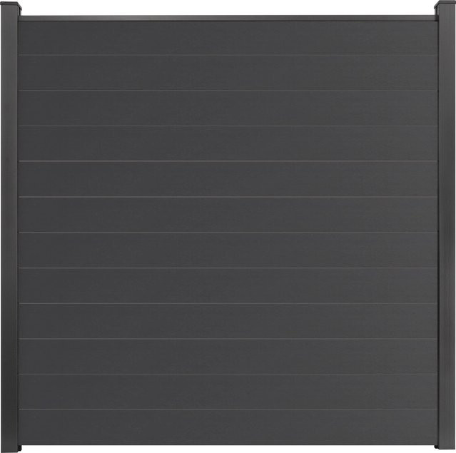 GroJa Steckzaun Basicline Anthrazit PVC-beschichtet B: 180 cm, H: 180 cm - Bild 1