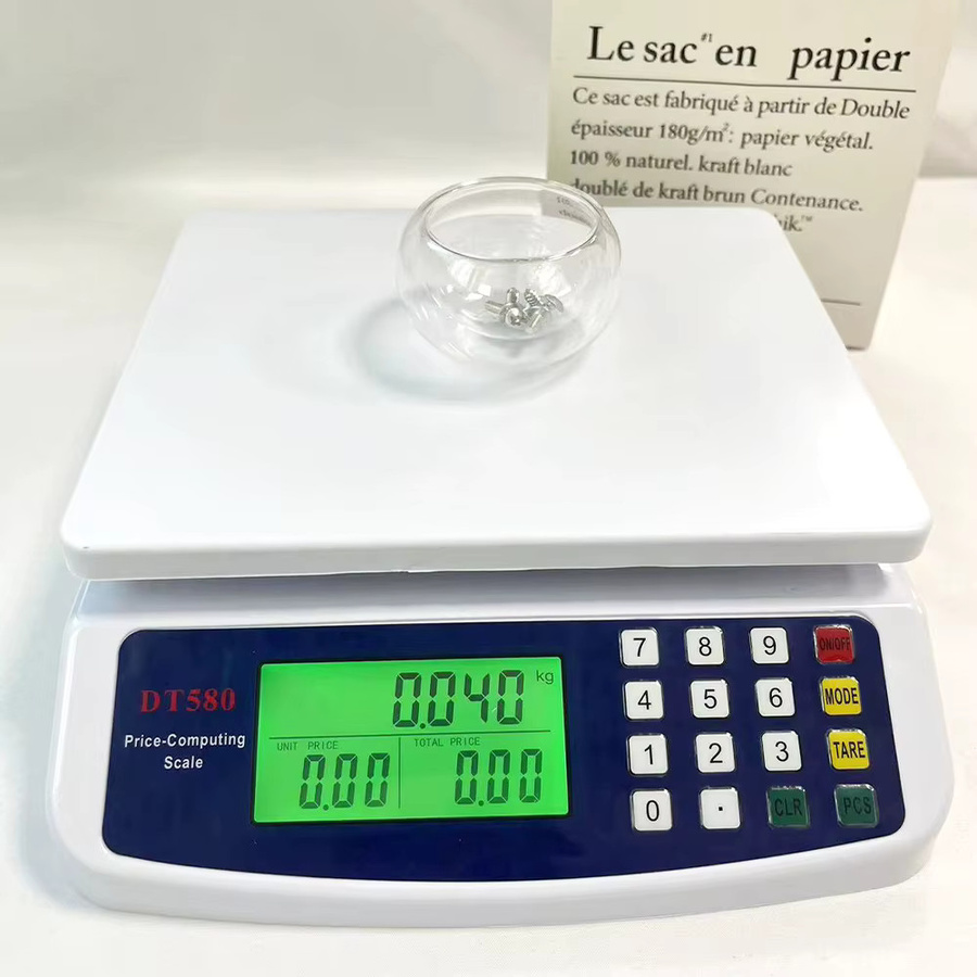 Podofo Digitale Küchenwaage in Weiß mit 30 kg Kapazität und 1 g Präzision, LCD-Elektronikwaage für Lebensmittel und zum Backen - Bild 3