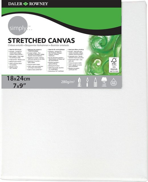 Simply Keilrahmen mit Baumwollbespannung FSC, Weiß, B: 24 cm, H: 18 cm - Bild 1
