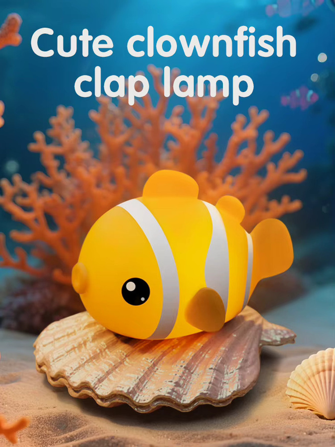 GGBEE LED Nachtlicht Clownfisch Pat in Orange mit Timer als Schlaflichter für Kinder - Bild 2