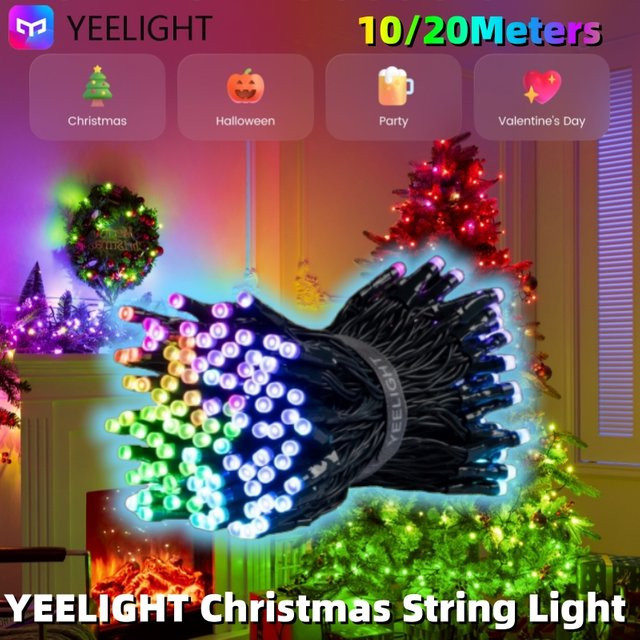 Yeelight RGB Smart Weihnachts-Lichterkette mit Bluetooth-Steuerung und 20 Lichteffekten in Multicolour - Bild 1