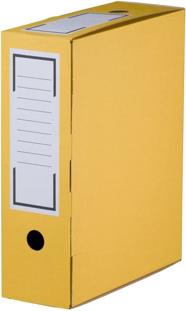 PROREGAL Archiv-Ablageboxen aus Wellkarton Gelb, 20 Stück, B/T/H: 31,5 x 9,6 x 26,0 cm - Bild 1