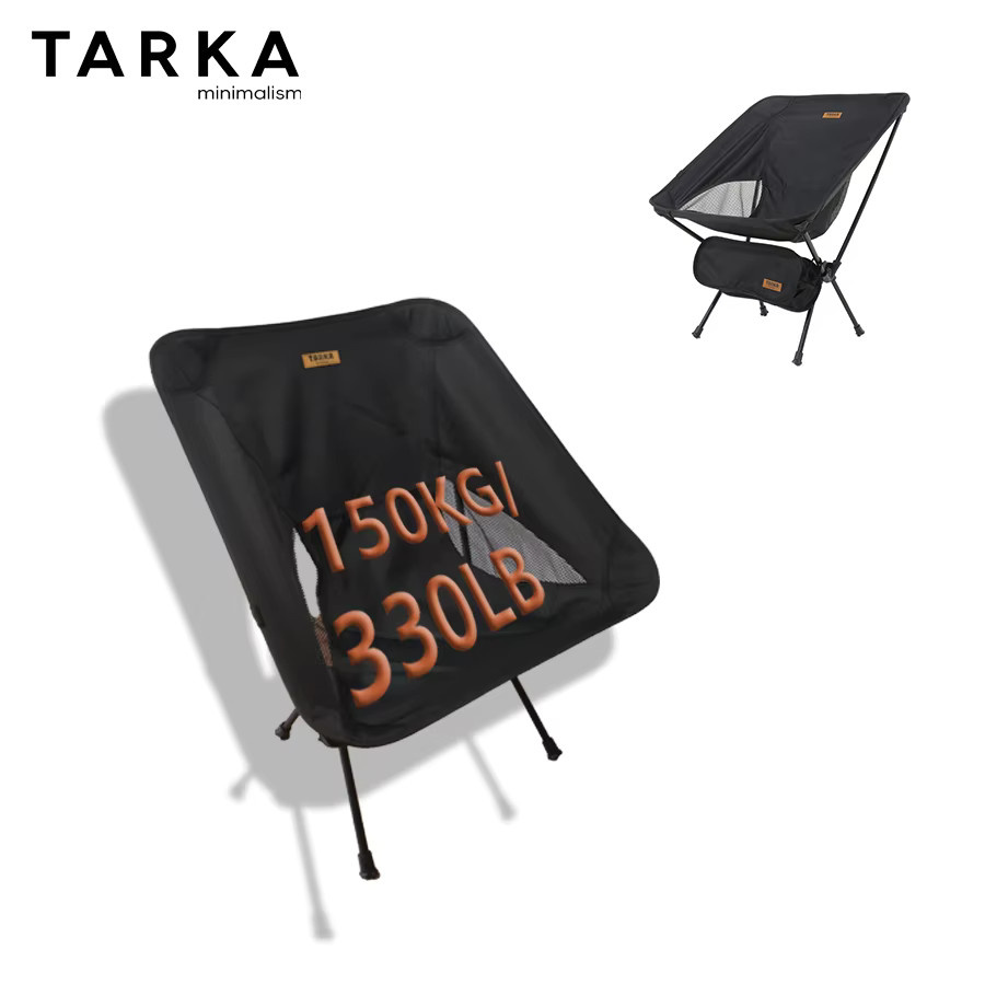 TARKA Camping-Klappstuhl Mondstuhl in Schwarz für Outdoor, Garten und Picknick - Bild 3