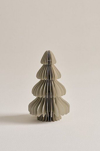 PICEA Deko-Weihnachtsbaum mit Lichterkette in Beige und Grau, Höhe: 37,0 cm - Bild 1