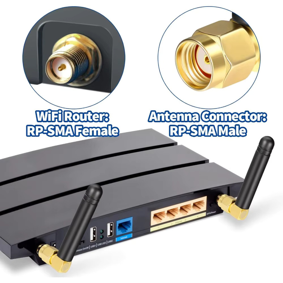 NOWEPOCH Dual Band WiFi Antenne 2,4 GHz und 5,8 GHz mit RP SMA Stecker in Schwarz - Bild 2