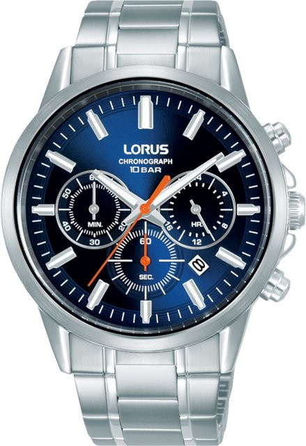 Lorus Chronograph, Quarz, Edelstahl, Blau, 42 mm, Herren - Bild 1