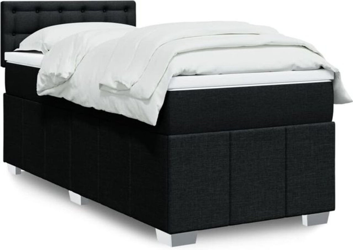 Boxspringbett mit Matratze von vidaxl in Schwarz aus Stoff, B/T/H: 80 x 200 x 100,5 cm - Bild 1