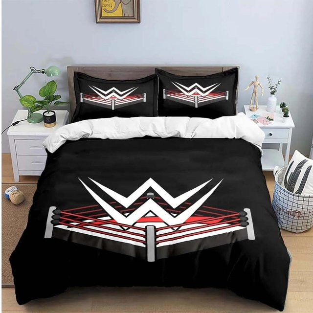 Monika Chen Wrestling Bettwäscheset mit 3D-Druck, Grau/Schwarz, B/H: 135 x 200 cm - Bild 1