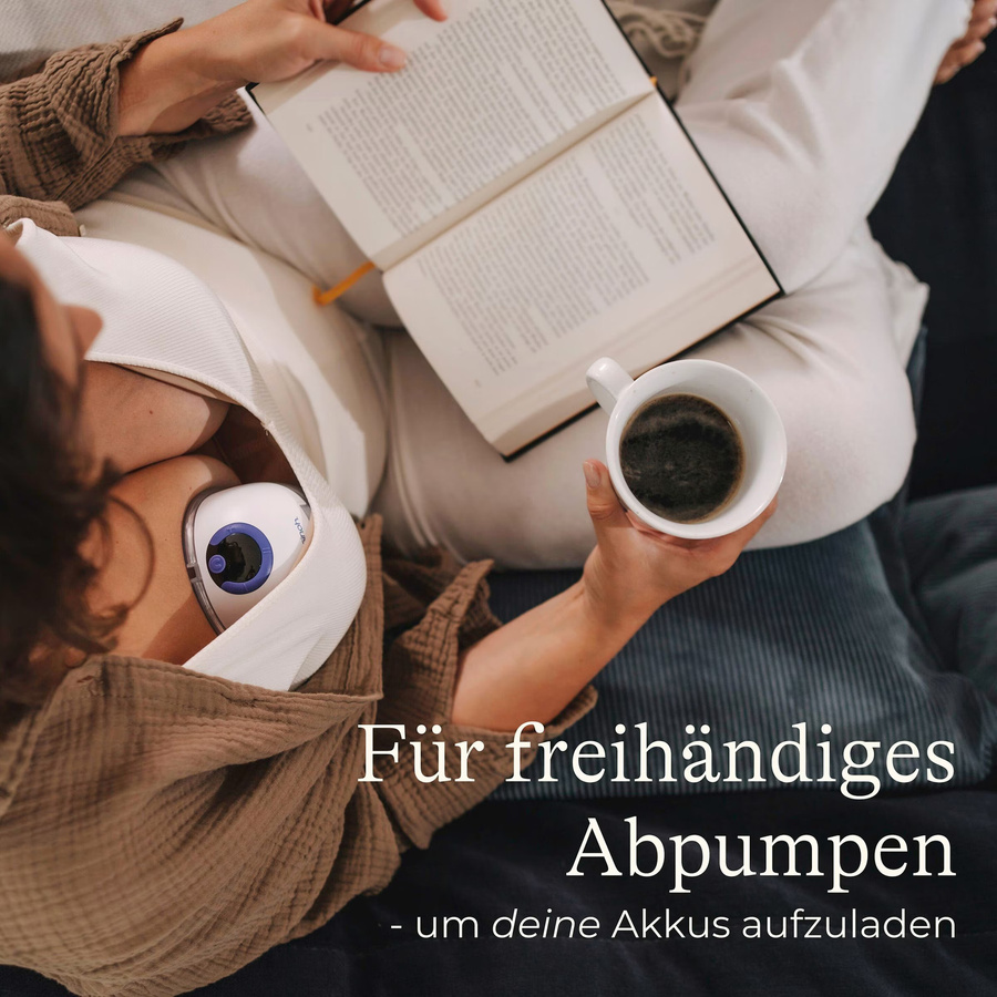 Lansinoh Elektrische Milchpumpe, tragbar und handsfree, BPA-frei, Weiß/Lila - Bild 2