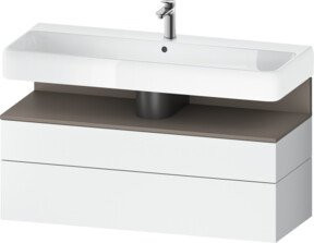 Duravit Waschtischunterschrank Qatego Wandhängend Weiß Matt B: 119 cm, T: 47 cm, H: 59 cm - Bild 1