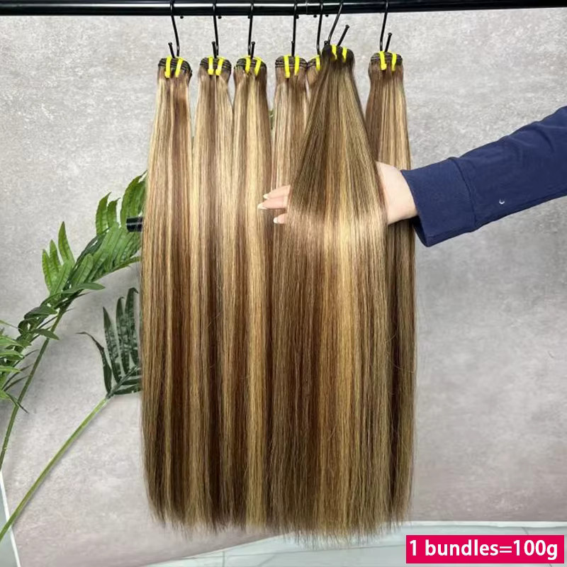 GDYLuxury Echthaar-Extensions, Ombre Honigblond Braun, 100% Jungfrauenhaar - Bild 2