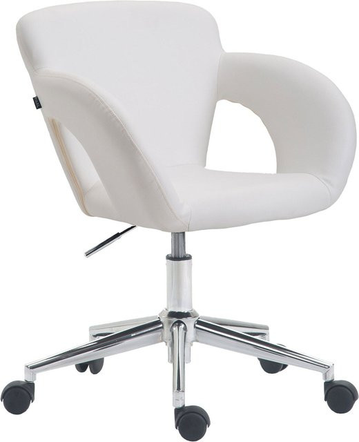 TPFLiving Bürostuhl Eddy in Weiß mit Armlehnen und Höhenverstellung für Home-Office und Büro, B/T/H: 62,0 x 56,0 x 120,0 cm - Bild 1