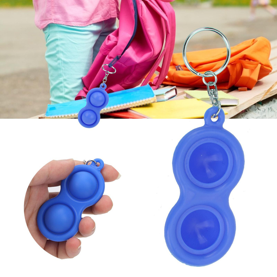 CosyHome Push Bubble Schlüsselanhänger Stressabbau Sensorisches Puzzle Spielzeug Blau - Bild 4