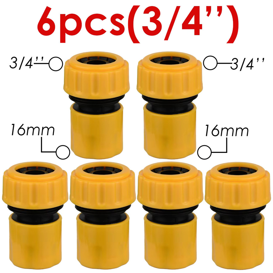Sprycle 6er Set Gartenschlauch-Schnellverbinder für 3/4 und 1/2 Zoll, Quick-Click Rohr-Reparatur-Fitting und Schlauchanschluss für Tropfbewässerung und Gewächshäuser - Bild 4