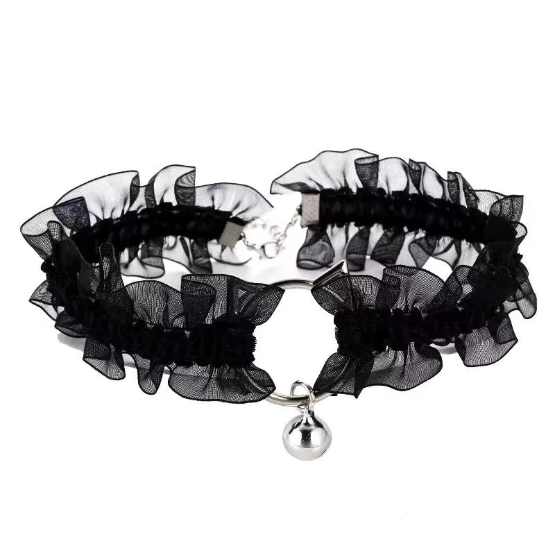 imixlot Halskette, Glocken-Katzen-Spitzenhalsband, Choker, Damen - Bild 3