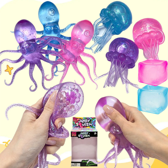 Nee Doh Oktopus Squishy, Wasserdichtes Jelly Hops Fidget Wasserspielzeug, multicolour - Bild 1