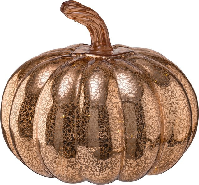 LIVARNO LED-Deko-Kürbis in Gold für Halloween und Herbst, Tischdeko-Figur - Bild 1