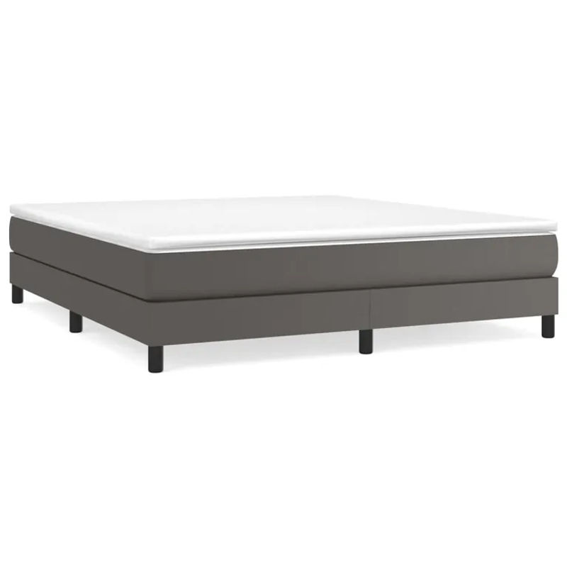 Vidaxl Kontinentalbett mit Matratze in Grau aus Kunstleder und Stoff, B/T: 160 x 200 cm - Bild 2